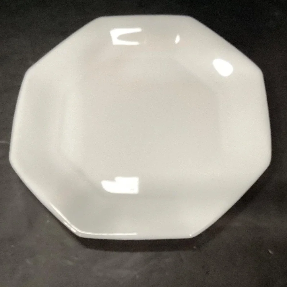 Arcopal France Novoctime White Milk Glass Dinner Plates, Set of 2 Vintage Dishes